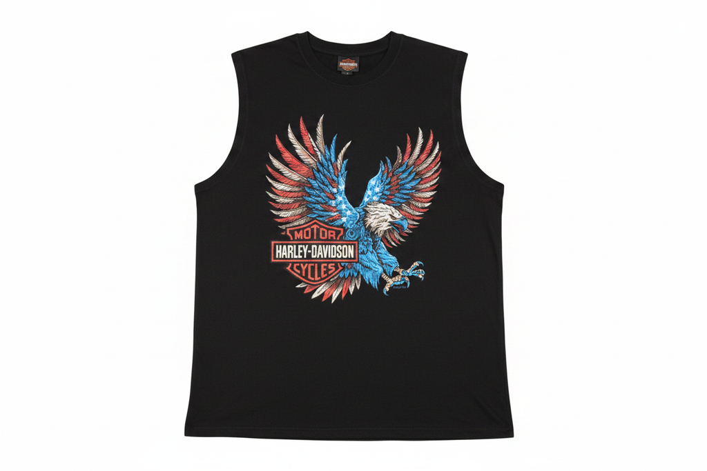 Black Harley-Davidson Eagle Muscle Tee Front