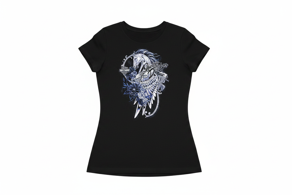 Black Harley-Davidson Winged Horse Tee
