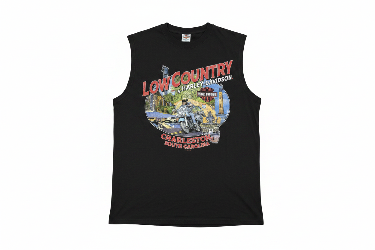 Black Low Country Charleston Muscle Tee Back