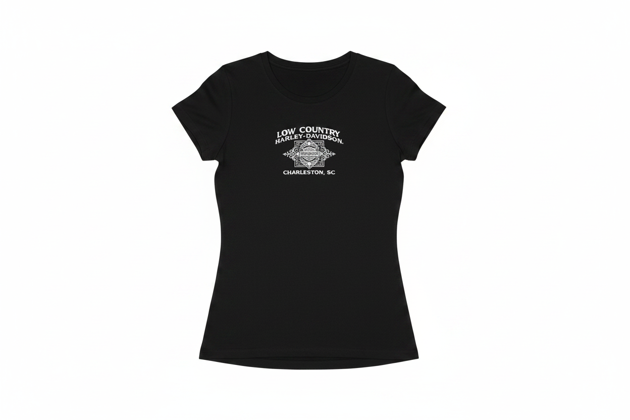 Black Low Country Harley-Davidson Badge Tee
