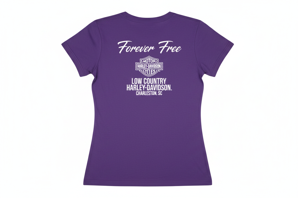Purple Harley-Davidson Forever Free T-Shirt Back