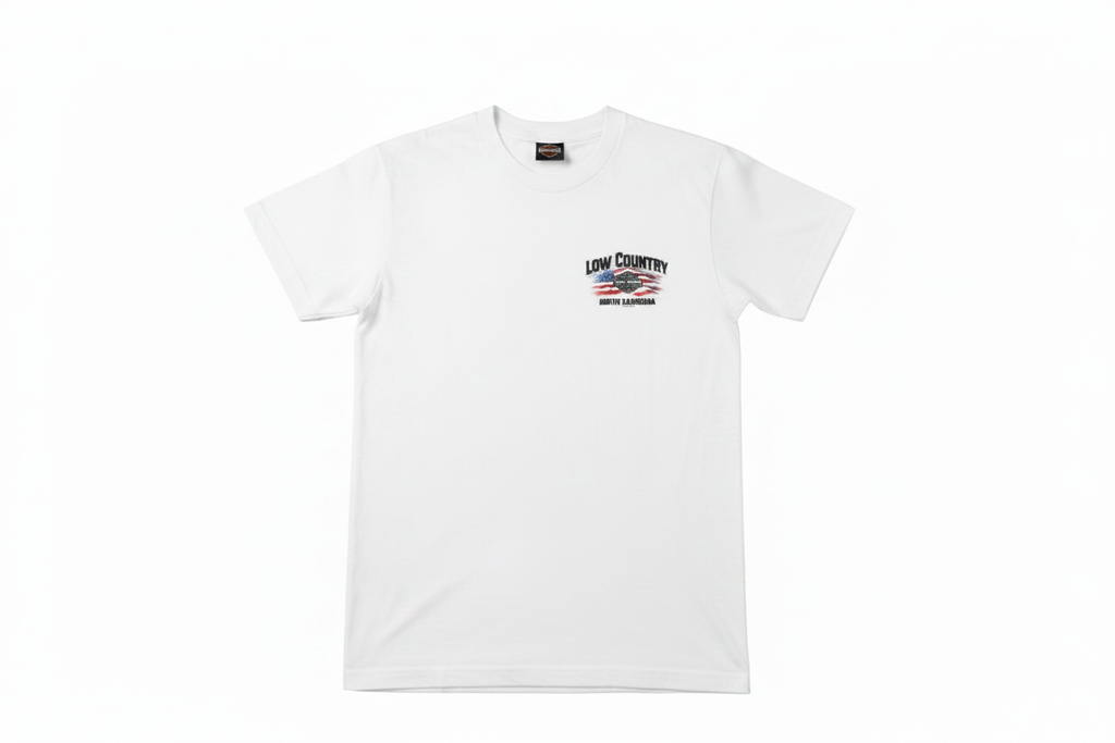 White Low Country Chest Logo Tee - Updated Background