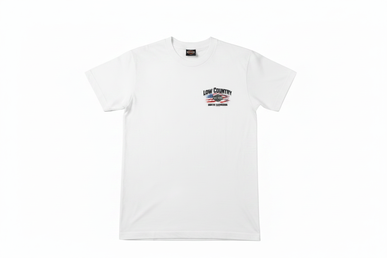 White Low Country Chest Logo Tee - Updated Background